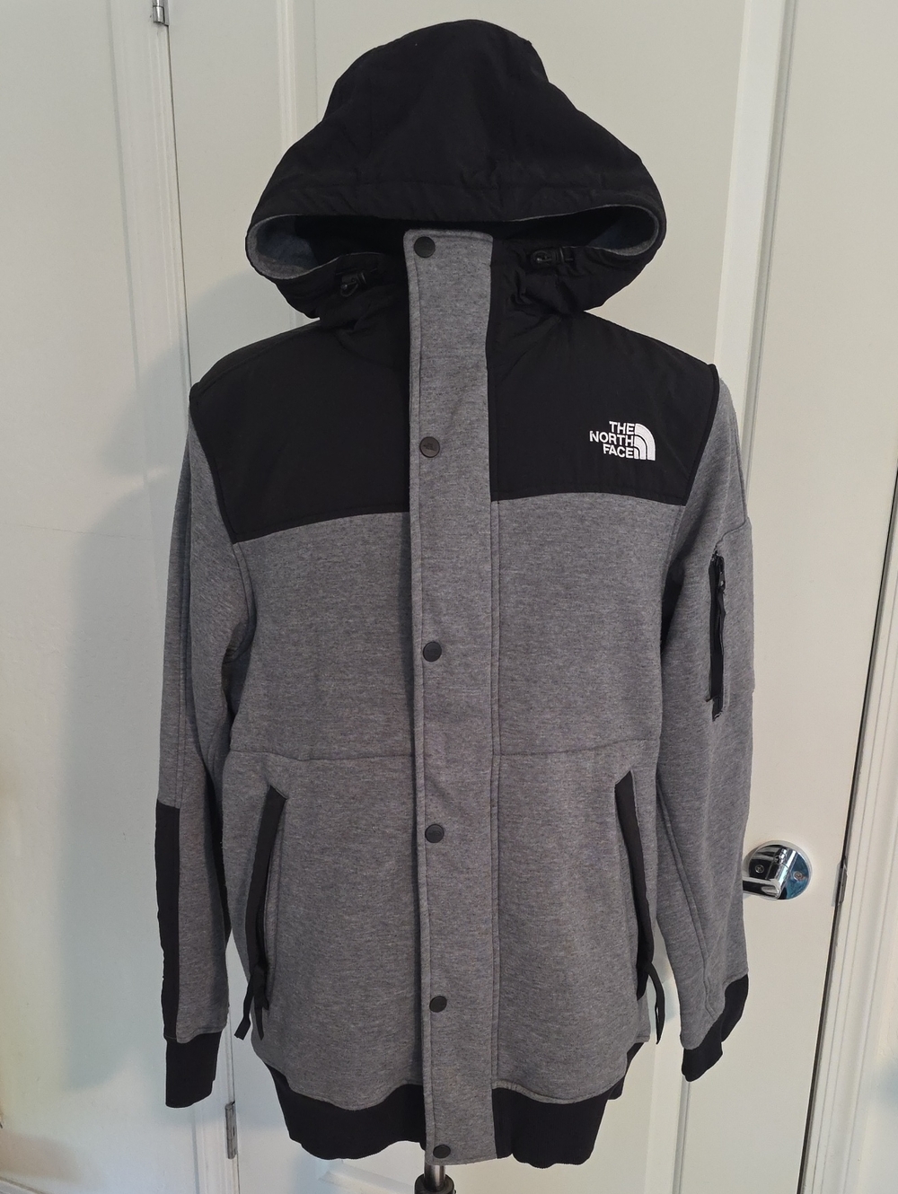 The North Face Grey and Black Hooded Performance Jacket